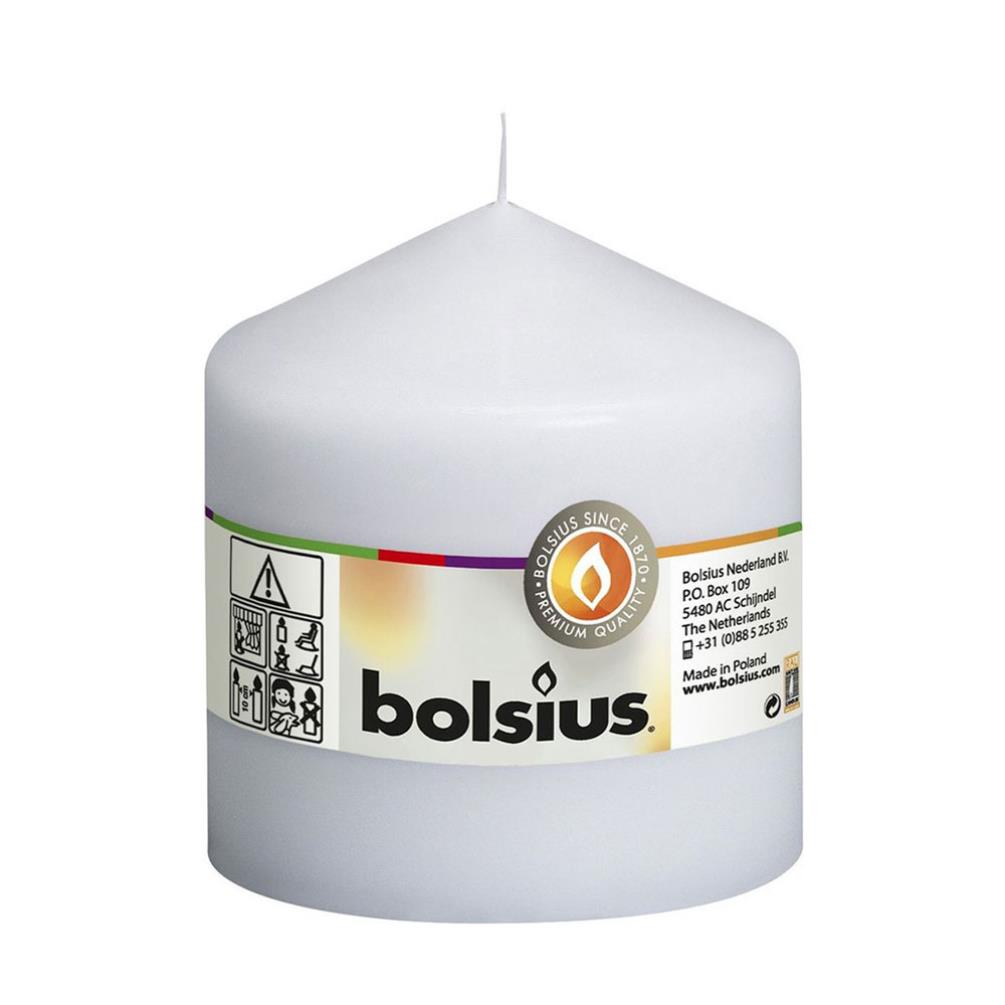 Bolsius White Pillar Candle 10cm x 10cm £5.62